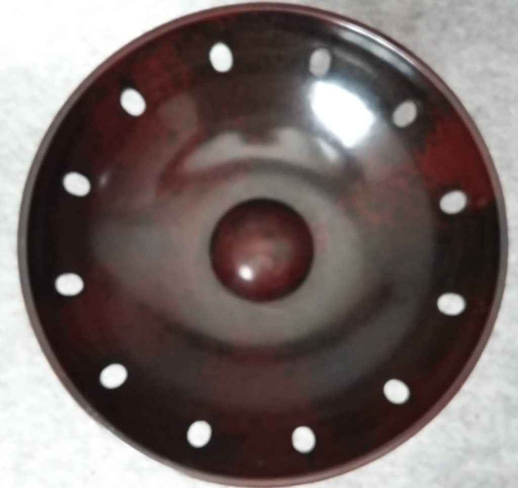 Bakelite Fruit Bowl Brown Art Deco Pedestal Celtic Plate Chrome Dish Vintage