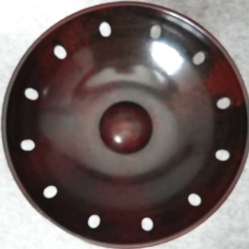Bakelite Fruit Bowl Brown Art Deco Pedestal Celtic Plate Chrome Dish Vintage - Image 6