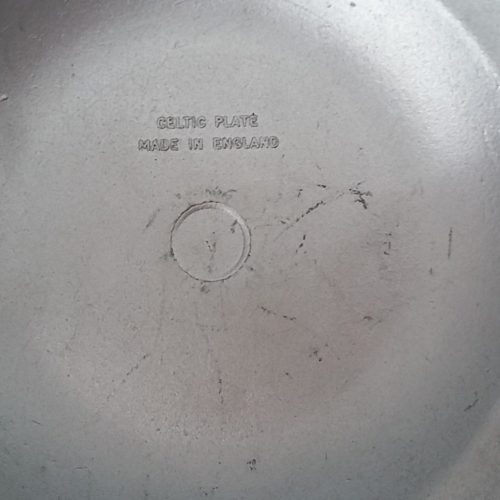 Bakelite Fruit Bowl Brown Art Deco Pedestal Celtic Plate Chrome Dish Vintage - Image 4
