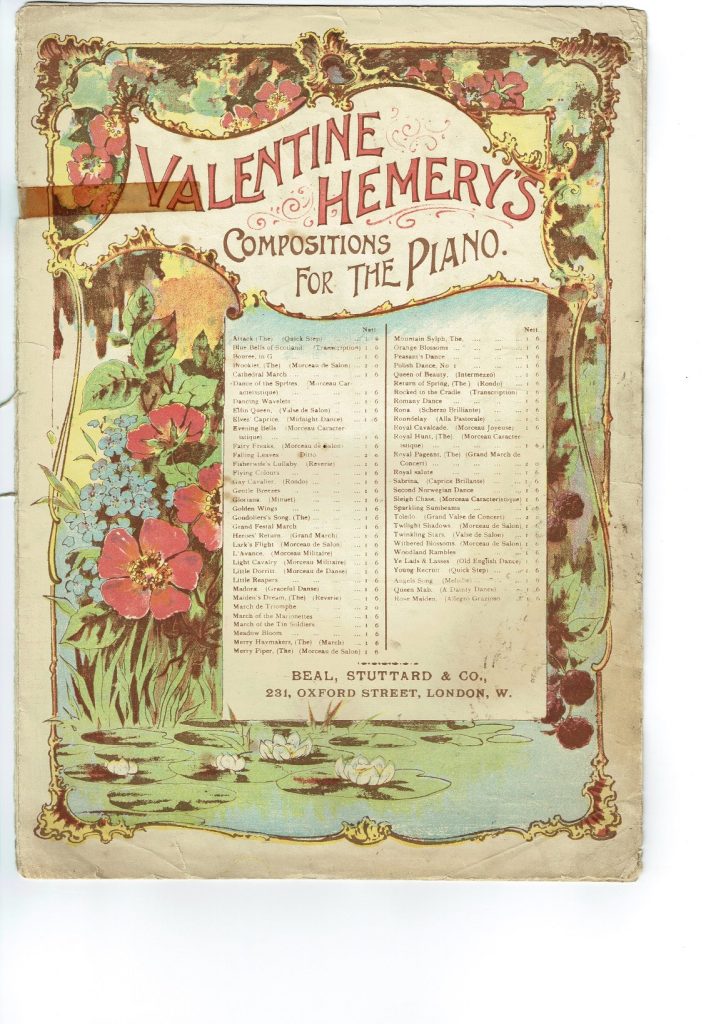 THE ELVE'S CAPRICE Valentine Hemery Sheet Music MCMX 1910 Vintage Antique