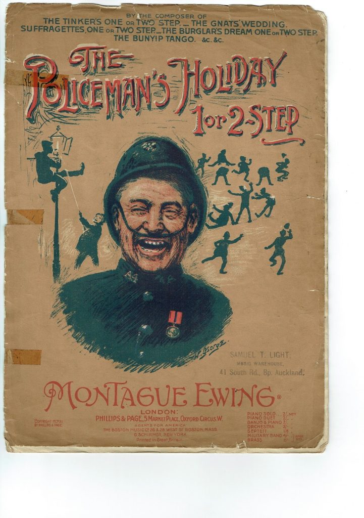 THE POLICEMANS HOLIDAY 1 for 2 Step Montague Ewing Sheet Music MCMXI 1906