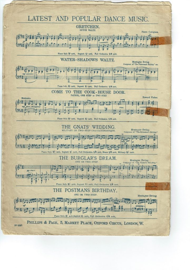 THE POLICEMANS HOLIDAY 1 for 2 Step Montague Ewing Sheet Music MCMXI 1906