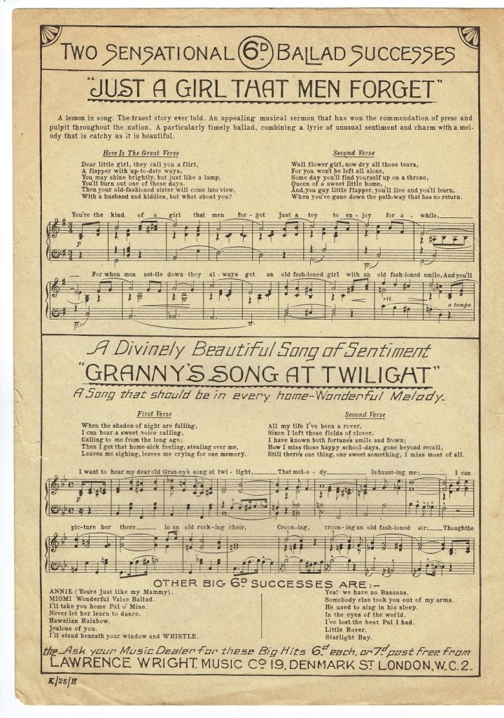 NEVER LET HER LEARN to DANCE Fox Trot Tucker Sheet Music MCMXXII 1922