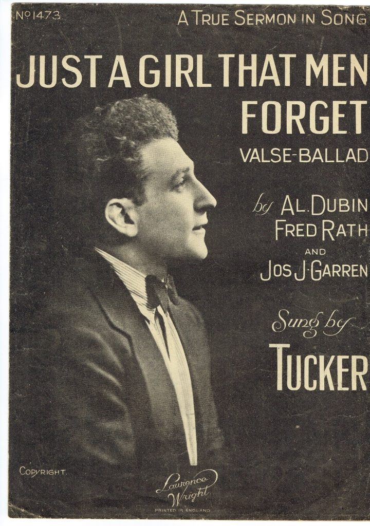 JUST a GIRL that MEN FORGET Valse Ballad Tucker Sheet Music MCMXXIII 1923