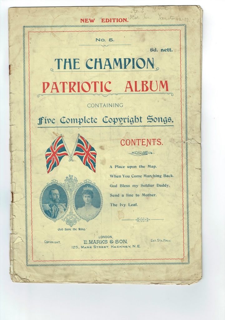 Champion PATRIOTIC ALBUM Five Complete Copyright Songs Sheet Music 1916