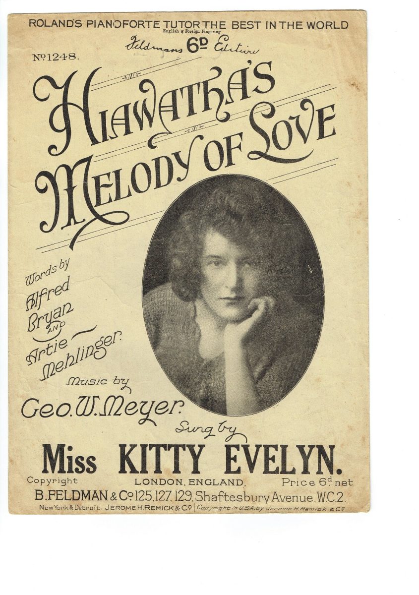 HIAWATHAS MELODY of LOVE Alfred Bryan Artie Mehlinger Sheet Music 1920 - Image 1
