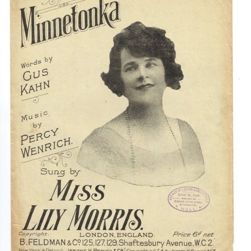 MINNETONKA Gus Kahn Percy Wenrich Miss Lily Morris Sheet Music 1921 - Image 1