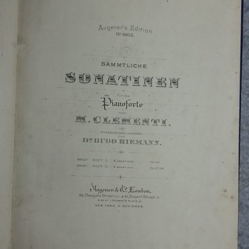 Sammtliche Sonatinen Pianoforte Muzio Clementi Sheet Music Hugo Rieman Augener - Image 4