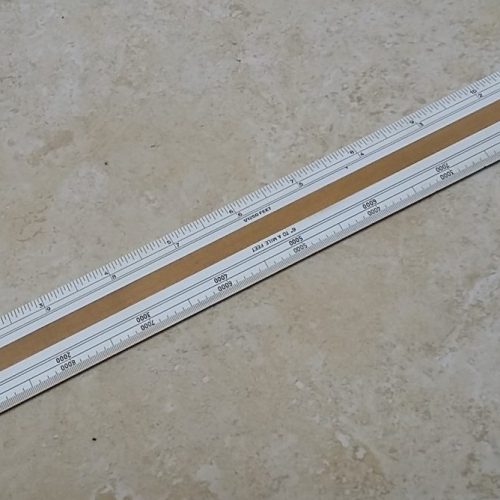 ORDNANCE Scale Ruler A.W.Faber Castell 2723 Boxwood & Celluloid Vintage - Image 1