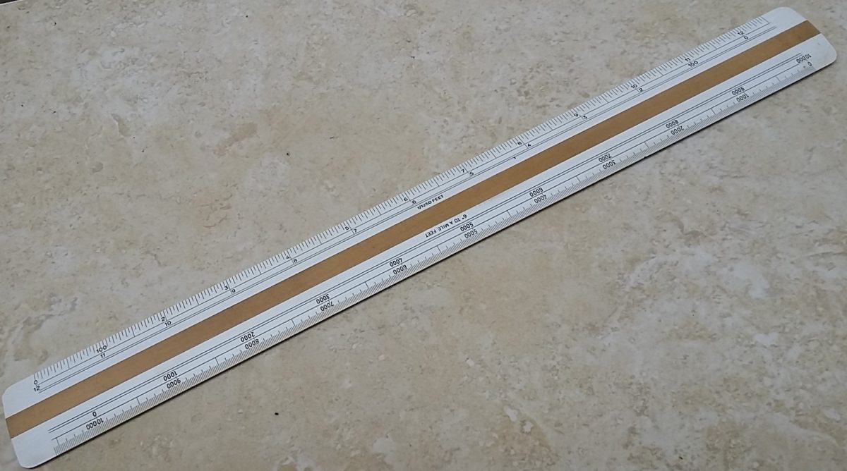 ORDNANCE Scale Ruler A.W.Faber Castell 2723 Boxwood & Celluloid Vintage - Image 1
