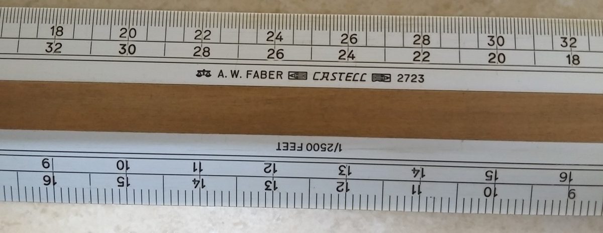ORDNANCE Scale Ruler A.W.Faber Castell 2723 Boxwood & Celluloid Vintage - Image 5