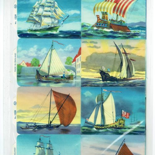 2 Sheet Mamelok Press MLP Uncut Paper Scraps Boat/1229 Airport/995 Original 1950 - Image 1