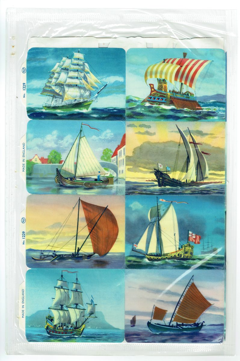 2 Sheet Mamelok Press MLP Uncut Paper Scraps Boat/1229 Airport/995 Original 1950 - Image 1