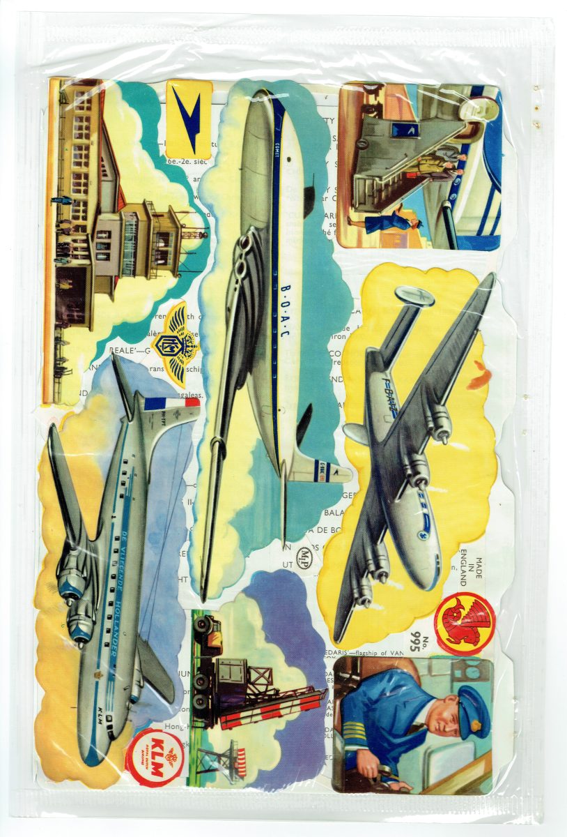 2 Sheet Mamelok Press MLP Uncut Paper Scraps Boat/1229 Airport/995 Original 1950 - Image 2