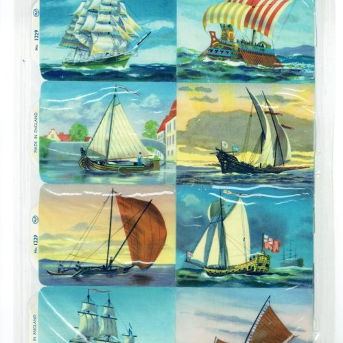 2 Sheet Mamelok Press MLP Uncut Paper Scraps Boat/1229 Train/990 Original 1950s - Image 2