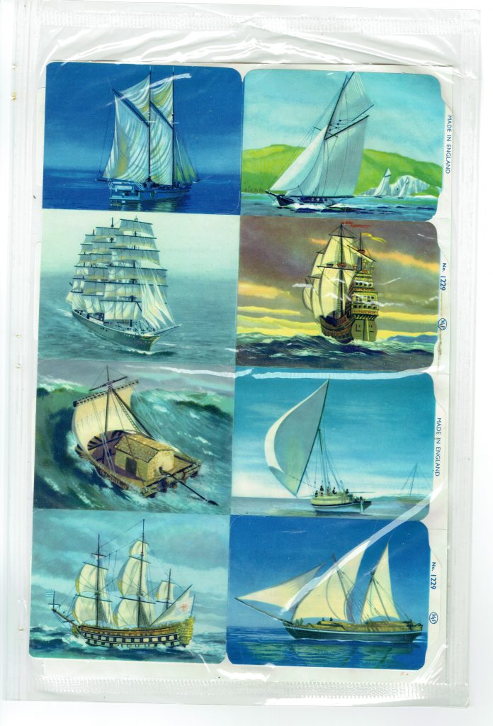 2 Sheet Mamelok Press MLP Uncut Paper Scraps Boat/1229 Car/1471 Original 1950s