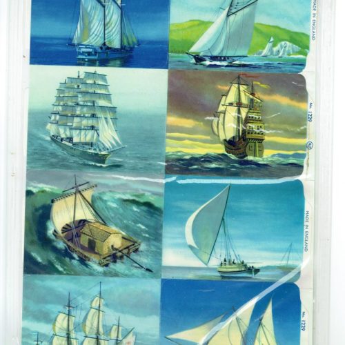 2 Sheet Mamelok Press MLP Uncut Paper Scraps CAR/1471 Sailing Ship/1471 Original - Image 2