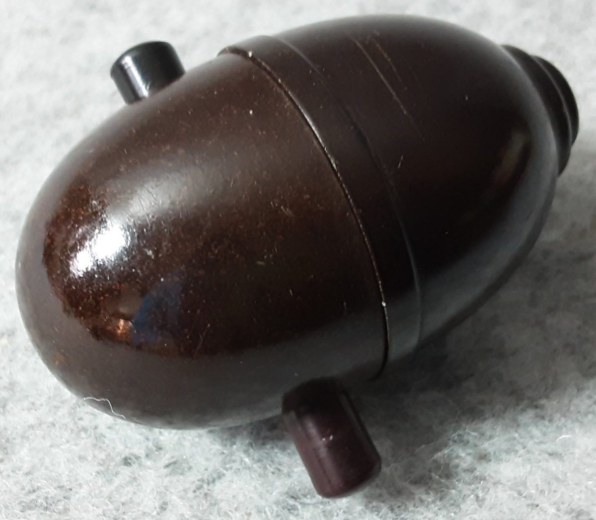 Electric Bakelite Switch Crabtree Brown Plastic Lamp Light Push On-Off Vintage - Image 1