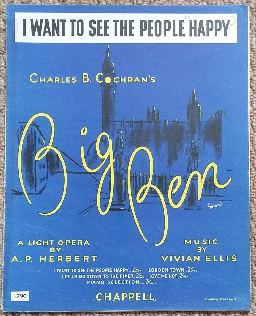 Big Ben I Want To See The People Happy Sheet Music 1946 Vintage