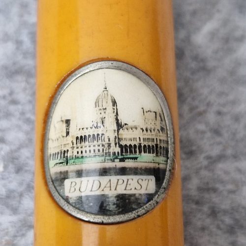 Manicure Vanity Set Orange Round Catalin Plastic Budapest Insert Vintage - Image 3