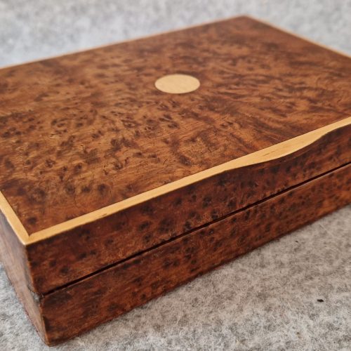 Jewellery Box Wooden Birds Eye Maple Handcrafted 2 Compartments Vintage - Image 13