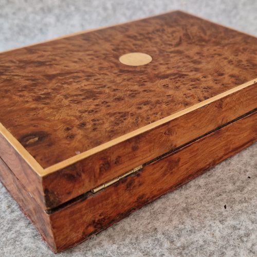 Jewellery Box Wooden Birds Eye Maple Handcrafted 2 Compartments Vintage - Image 12