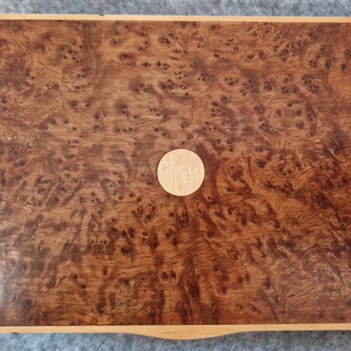 Jewellery Box Wooden Birds Eye Maple Handcrafted 2 Compartments Vintage - Image 11