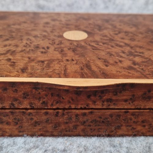 Jewellery Box Wooden Birds Eye Maple Handcrafted 2 Compartments Vintage - Image 10