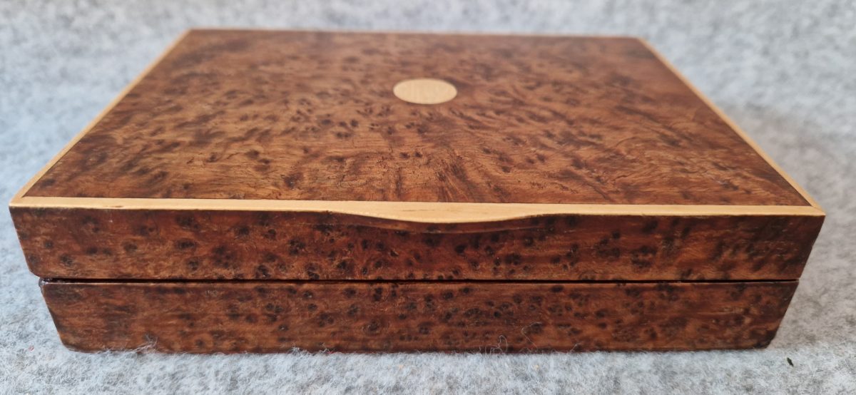 Jewellery Box Wooden Birds Eye Maple Handcrafted 2 Compartments Vintage - Image 10