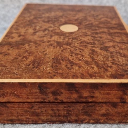 Jewellery Box Wooden Birds Eye Maple Handcrafted 2 Compartments Vintage - Image 9