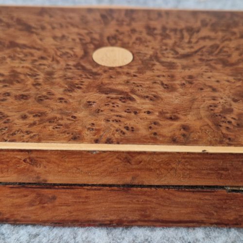Jewellery Box Wooden Birds Eye Maple Handcrafted 2 Compartments Vintage - Image 8
