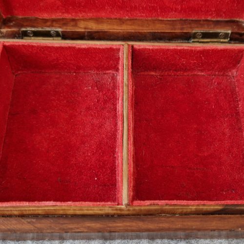 Jewellery Box Wooden Birds Eye Maple Handcrafted 2 Compartments Vintage - Image 5