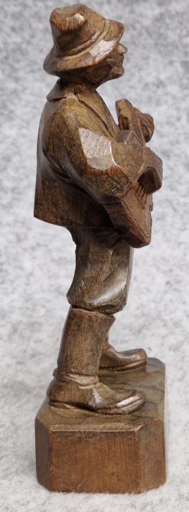 Anri Treen Carved Wooden Figure Man Playing Guitar Vintage
