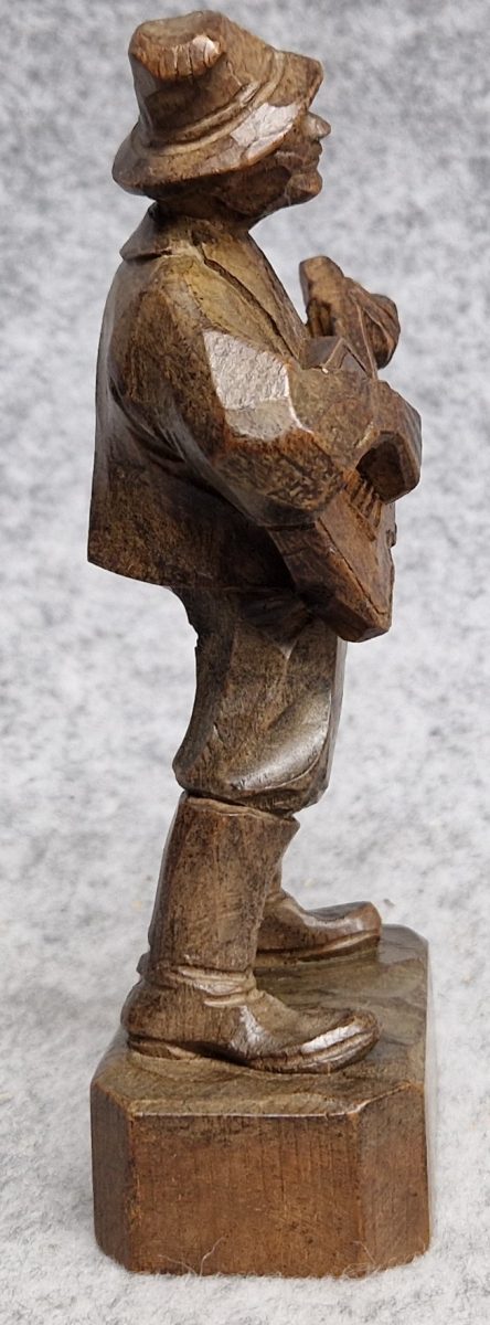 Anri Treen Carved Wooden Figure Man Playing Guitar Vintage - Image 6