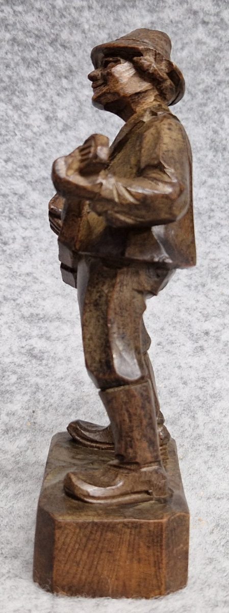 Anri Treen Carved Wooden Figure Man Playing Guitar Vintage - Image 4