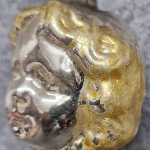 Mercury Glass Christmas Tree Decoration Hand Blown Childs Head Ornament Antique - Image 2