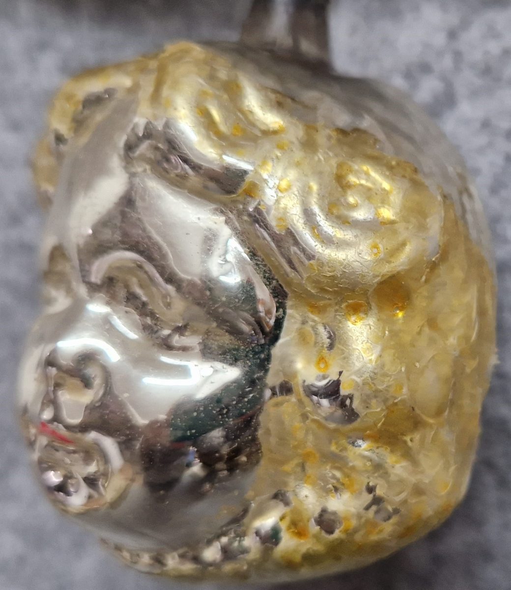 Mercury Glass Christmas Tree Decoration Hand Blown Childs Head Ornament Antique - Image 2