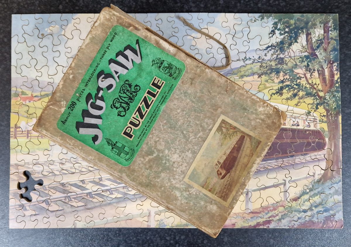 Chad Valley Jigsaw Puzzle Wood The Streamline Way GWR Antique - Image 1