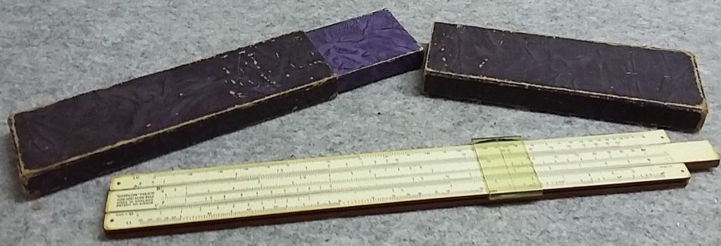 Slide Rule SIMPLON MAJOR Log Log 12" Wooden Celluloid Made in England Vintage