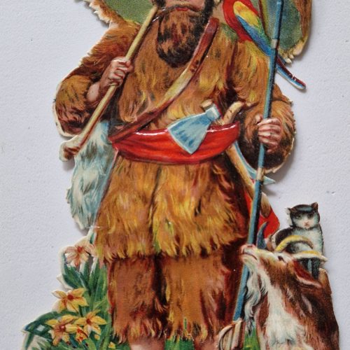 Paper Picture Scraps Robinson Crusoe Little Red Riding Hood Original Litho 1890's - Image 3