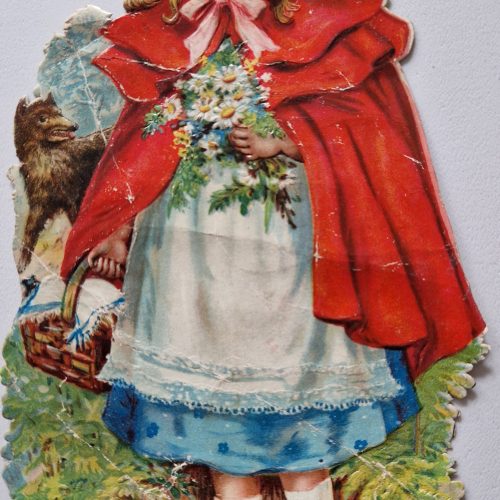 Paper Picture Scraps Robinson Crusoe Little Red Riding Hood Original Litho 1890's - Image 4