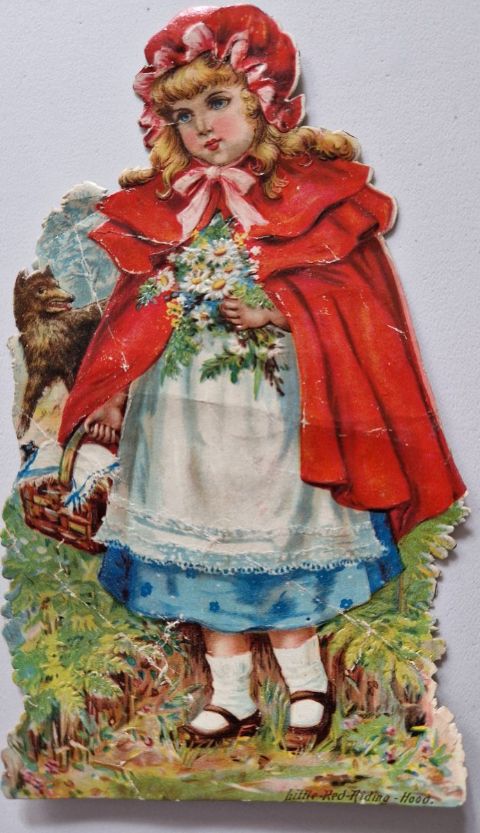 Paper Picture Scraps Robinson Crusoe Little Red Riding Hood Original Litho 1890's - Image 4