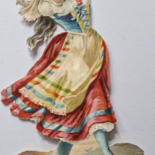 Paper Picture Scraps 2 Large Gypsy Girl Original Lithographic 1890's - Image 3