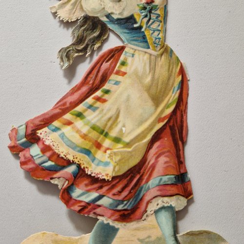Paper Picture Scraps 2 Large Gypsy Girl Original Lithographic 1890's - Image 4