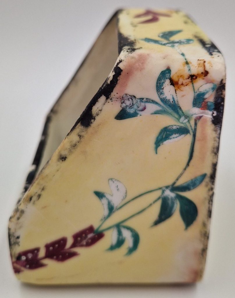 Bird Seed Feeder Hand Painted Hard Paste Porcelain Antique