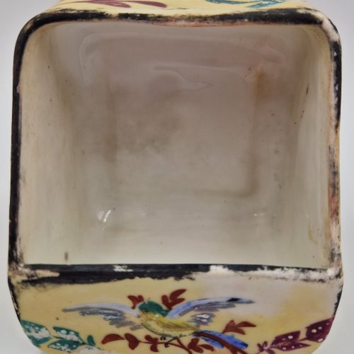 Bird Seed Feeder Hand Painted Hard Paste Porcelain Antique - Image 2