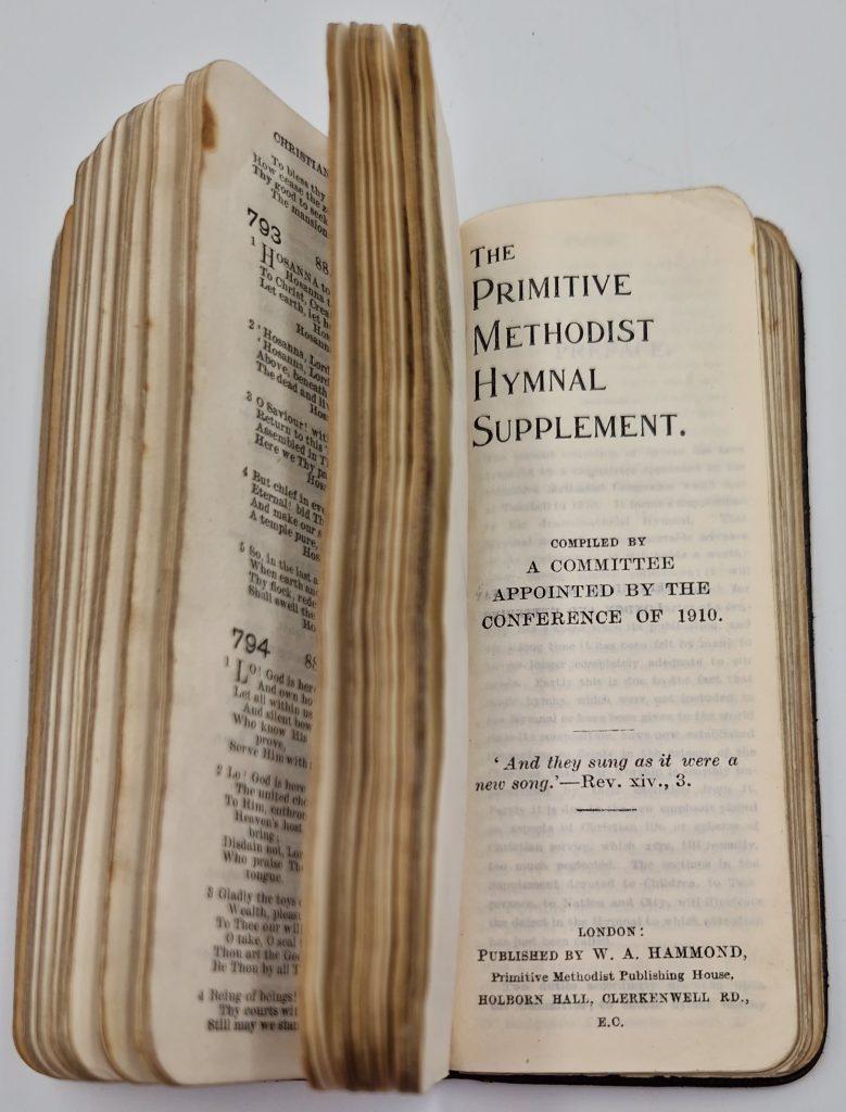 Pocket Finger Hymn Book Primitive Methodist Hymnal with Supplements Antique