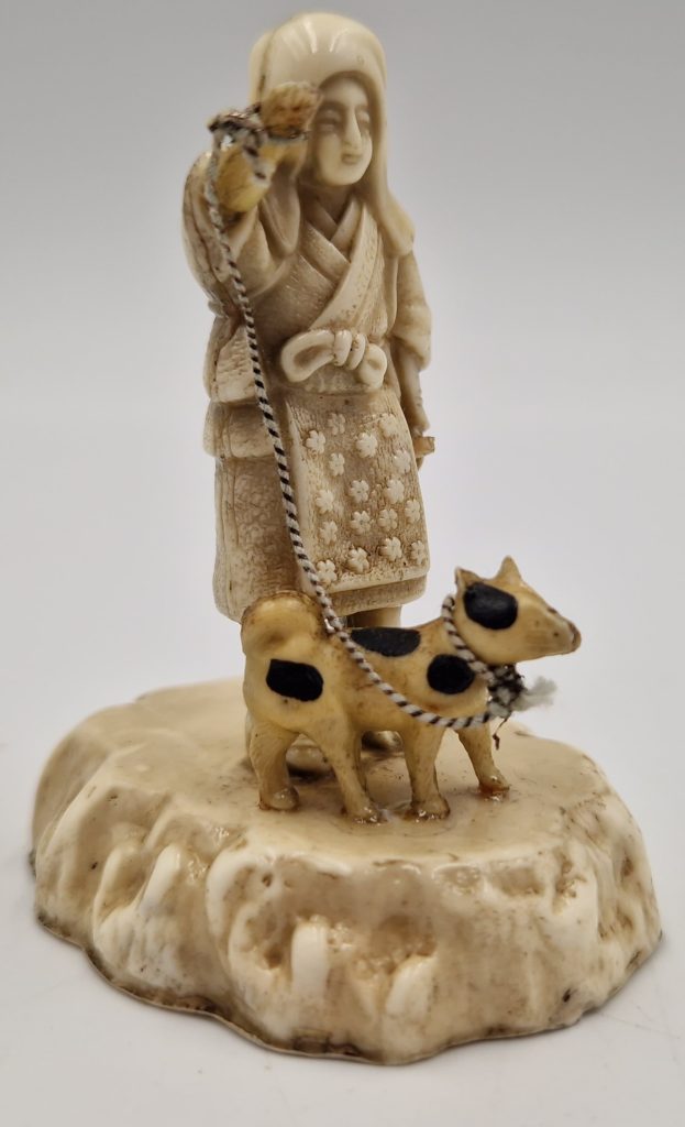 Celluloid Diorama Miniature Ornament Donkey & Cart Japanese Vintage