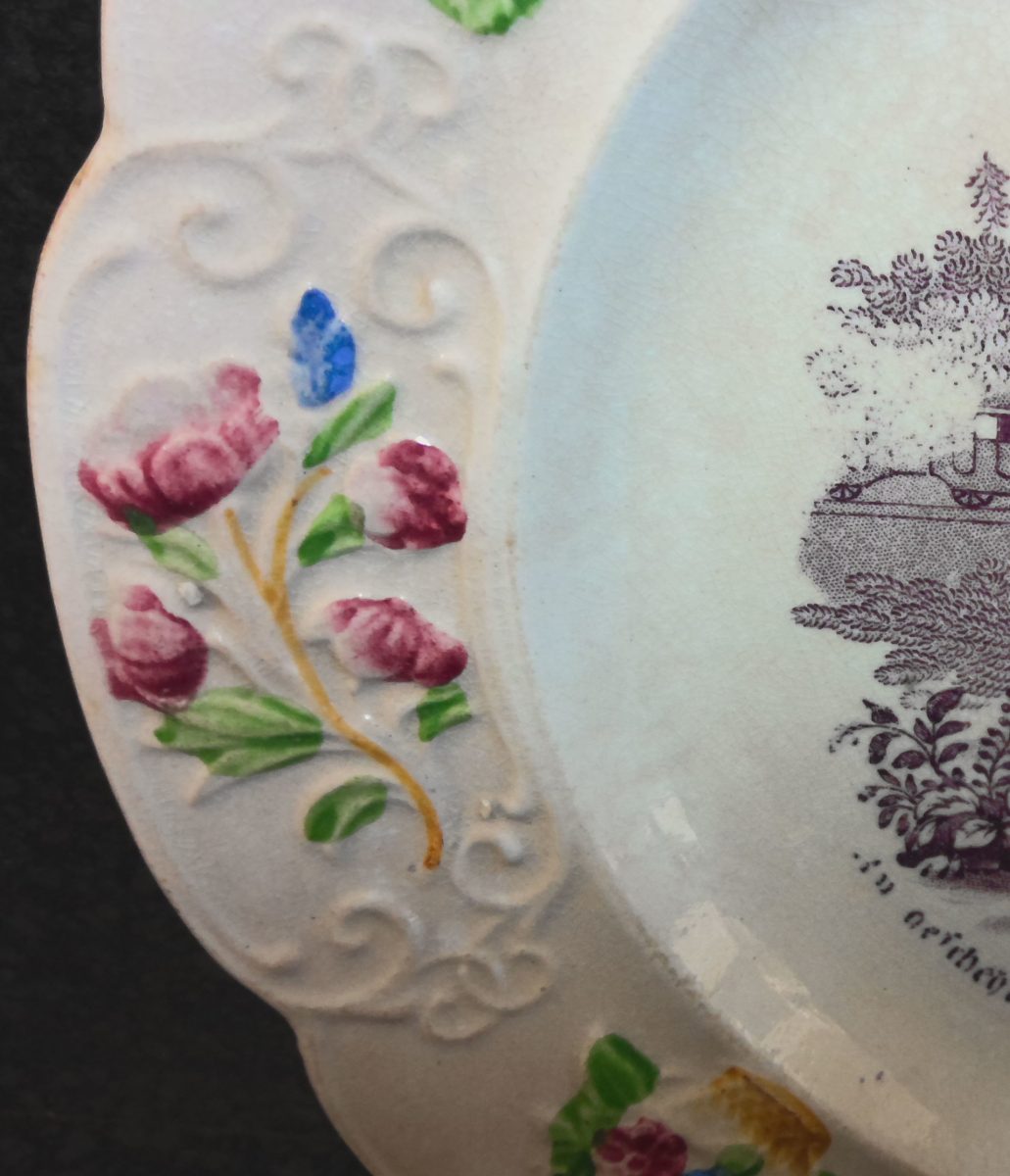 Nursery Plate Wedgwood Pottery German Text Fruchtschnittern Antique - Image 11