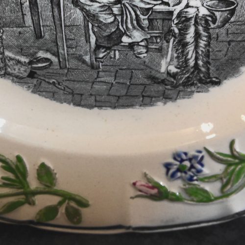 Nursery Plate Middlesbrough Pottery Moulded Rose Boarder Antique - Image 8